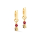 Coeur de Lion oorbellen 3049-21-0316 Hammerd Cube Ruby gold 