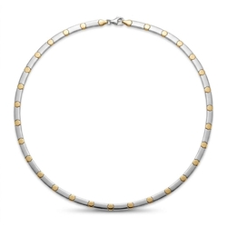 Vintage bicolor zilveren collier 46 cm