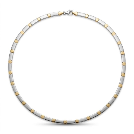 Vintage bicolor zilveren collier 46 cm