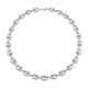 Vintage zilveren collier gepofte marine schakel