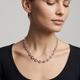 Vintage zilveren collier gepofte marine schakel
