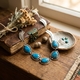 Vintage zilveren collier Native American Navajo turkoois