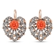 Verguld zilver oorbellen hart met strass