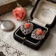 Verguld zilver oorbellen hart met strass