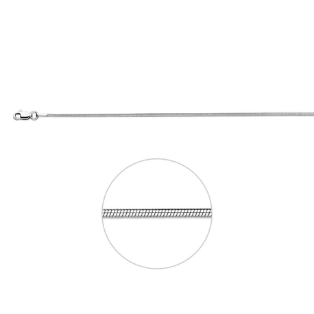 Zilveren ketting slang rond 1,2 mm