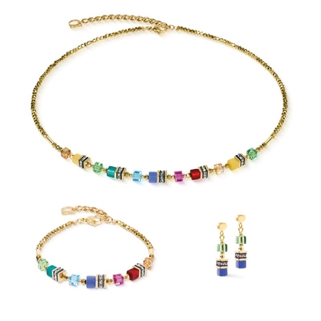 Coeur de Lion set 4565-1516 Mini Cubes Multicolor Rainbow gold