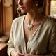 Vintage zilveren Chinees langlevensslotcollier emaille