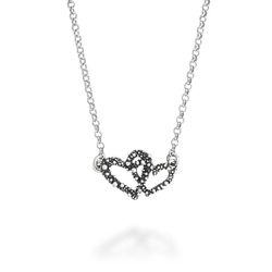 Giovanni Raspini collier Double Hart 12610 verstrengelde harten