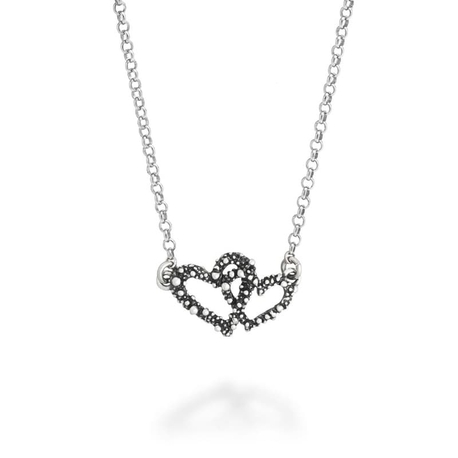 Giovanni Raspini collier Double Hart 12610 verstrengelde harten