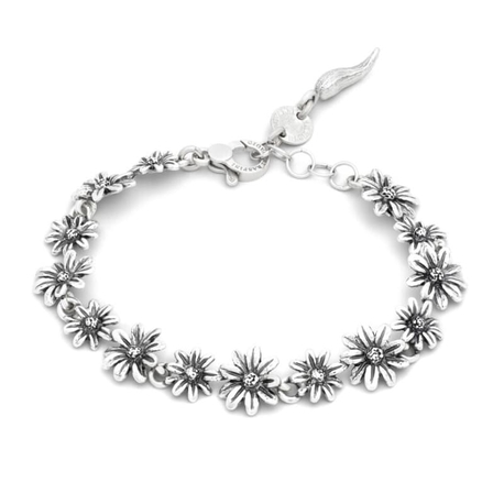 Zilveren armband margrietjes van Raspini