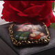 Gouden broche portret op porselein Madonna met kind