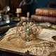 Antieke gouden hanger/broche met turkoois en pareltjes