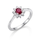 Witgouden ring diamant met robijn