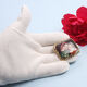 Gouden broche portret op porselein Madonna met kind