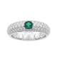 witgouden ring met smaragd en briljantjes