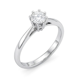 Vintage 14k witgouden solitair ring met briljant 0.20ct