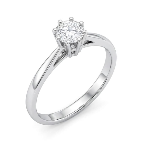 Vintage 14k witgouden solitair ring met briljant 0.20ct