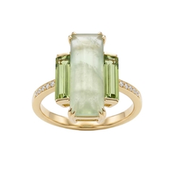 Superoro gouden ring peridot preniet briljant