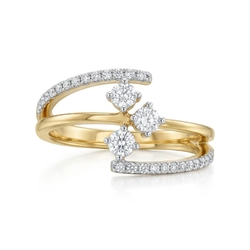 Geelgouden ring 33 briljanten