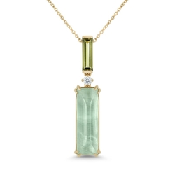 Superoro gouden hanger peridot preniet