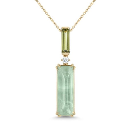 Superoro gouden hanger peridot preniet