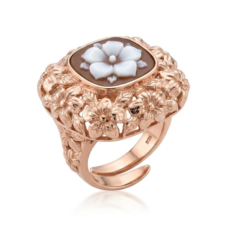 Rosé ring met bloem camee Diluca