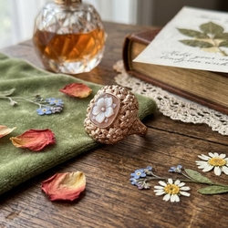 Rosé ring met bloem camee Diluca