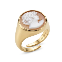 Vergulde Dulica ring camee damesprofiel