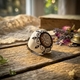 Witte emaille ring met camee van Diluca