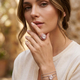Zilveren ring camee met roze emaille Diluca