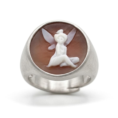 Zilveren ring camee Tinkerbel Cameo Italiano