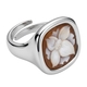 Zilveren ring schelpcamee bloem diluca