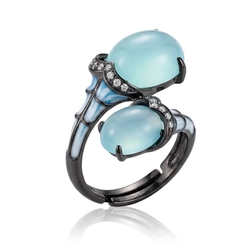 Cameo Italiano ring orchidee chalcedon