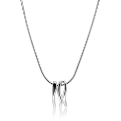 Mart Visser by ZINZI zilveren collier organische hanger MVC25