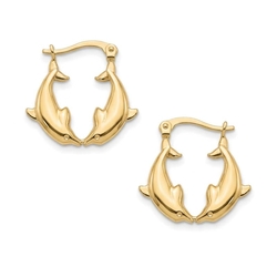 Vintage gouden creolen met dolfijnen, Arpas