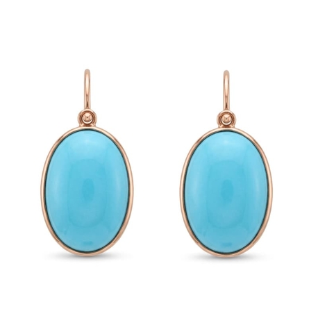 Antiek 14k gouden oorbellen met turkoois