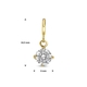 9k bedel zirkonia 6 mm voor de ketting en armband van Amulett