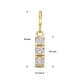 9k bedel zirkonia 9,5 mm voor ketting en armband Amulett
