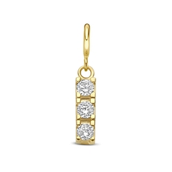 Amulett 9k slotbedel staafje met zirkonia 9,5 mm