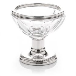 Antieke zoutvat zilver met kristal uit 1824