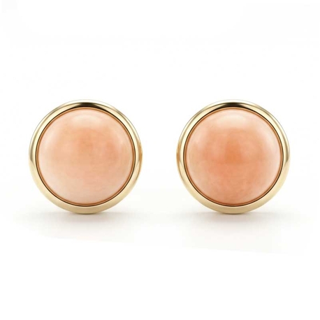 Vintage 9 krt oorstekers baby koraal peau d'ange