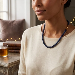 Heide Heinzendorff collier blauw sponskwarts