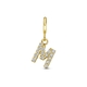 Amulett 9k slotbedel met zirkonia letter M