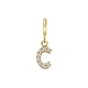 Amulett 9k slotbedel met zirkonia letter C
