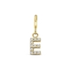 Amulett 9k slotbedel met zirkonia letter E