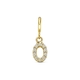 Amulett 9k slotbedel met zirkonia letter O