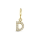 Amulett 9k slotbedel met zirkonia letter D