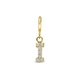 Amulett 9k slotbedel met zirkonia letter I