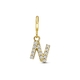 Amulett 9k slotbedel met zirkonia letter N