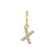 Amulett 9k slotbedel met zirkonia letter X